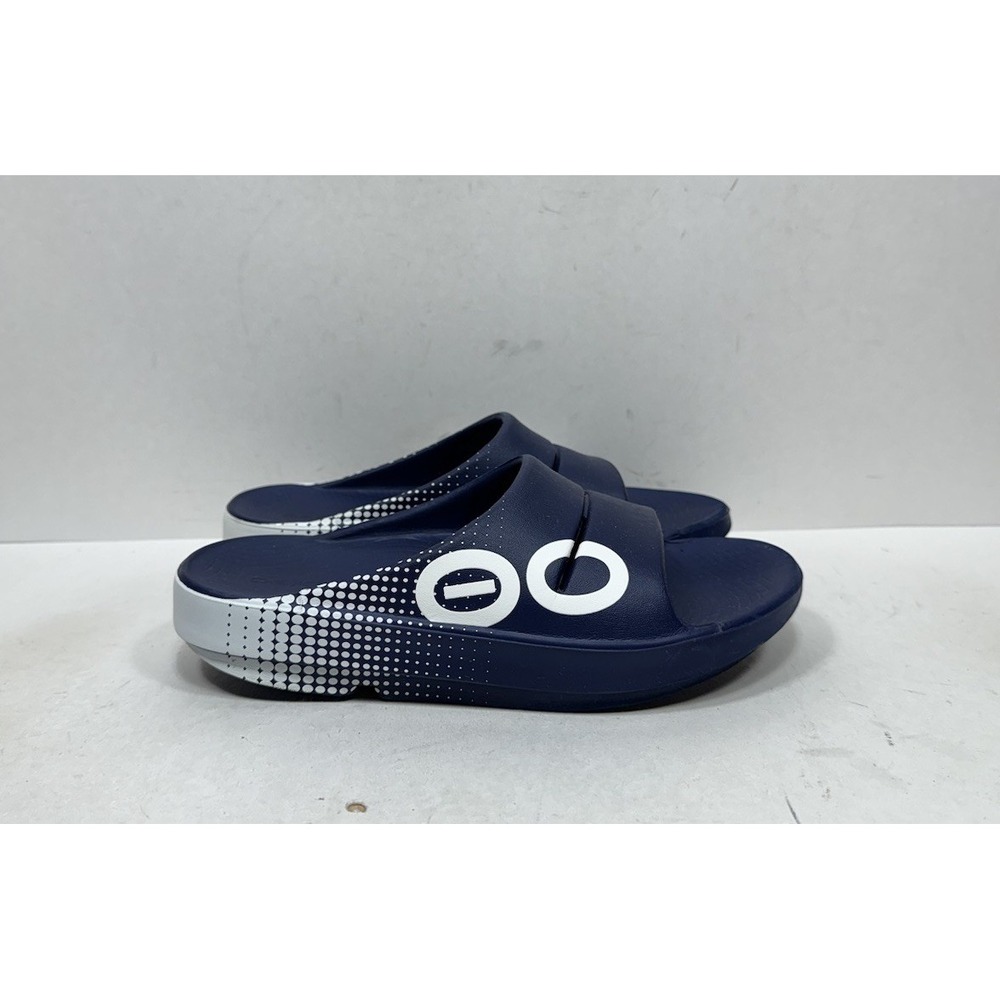 Oofos Ooahh Sport Slide Women's Size 7 Sandals Matrix Navy Blue